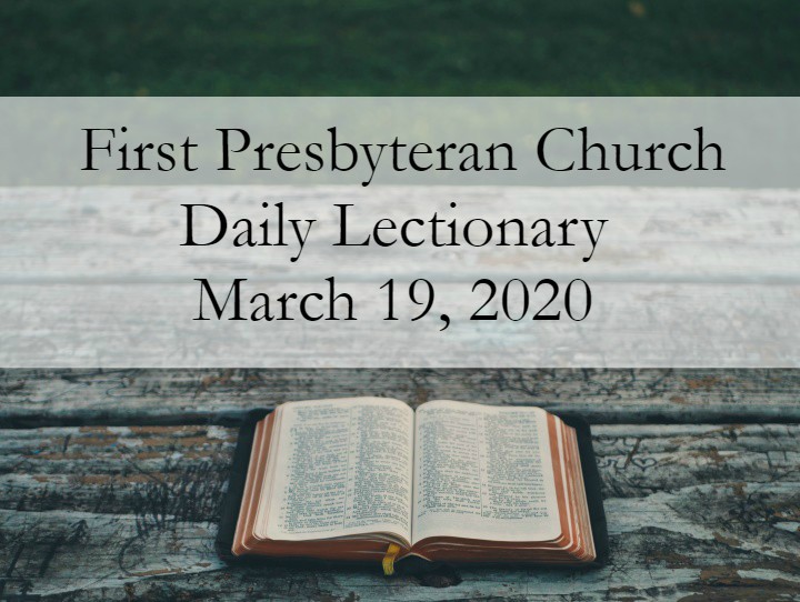 Daily Lectionary March 19, 2020 FPC Dalton