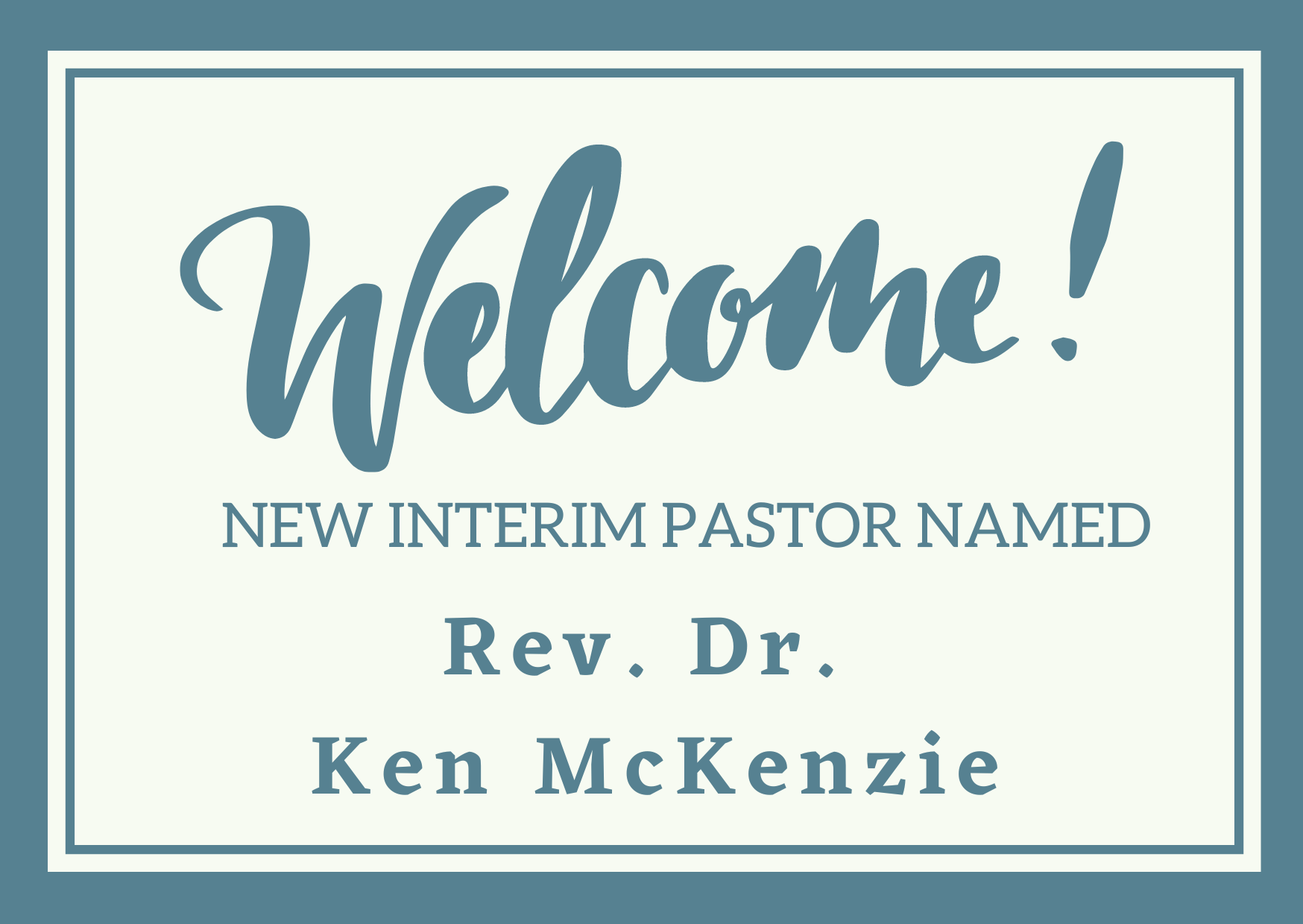 New Interim Pastor Named