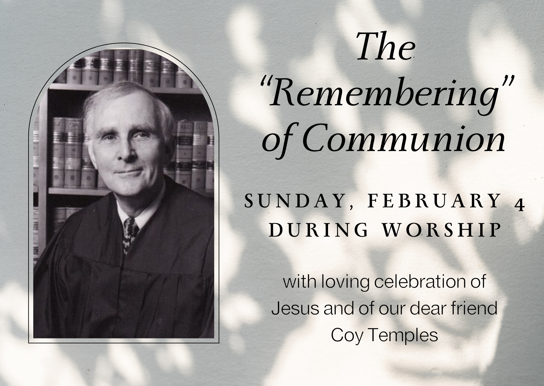 Communion has special meaning this week – January 31, 2024